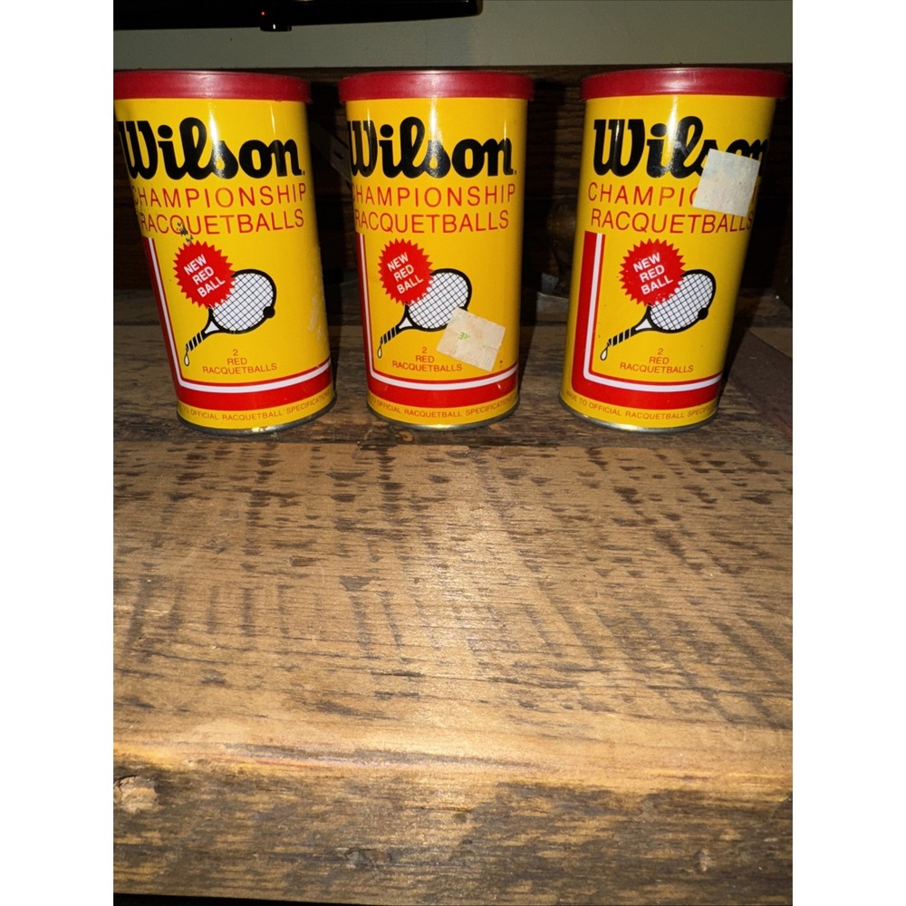 New Sealed Vintage Wilson Championship 2 Red Racquetballs with Original Can